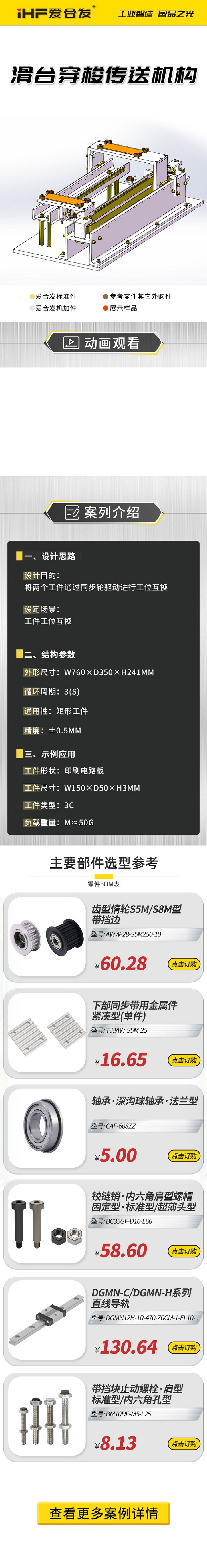 愛合發(fā)：案例介紹，滑臺穿梭傳動機構 